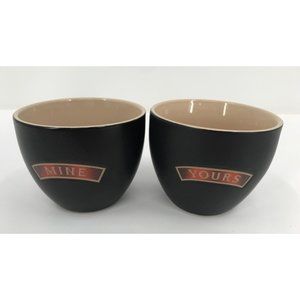 Yours Mine‎ Baileys Irish Cream Vintage Dessert Stoneware Cups 90’s Black Matte